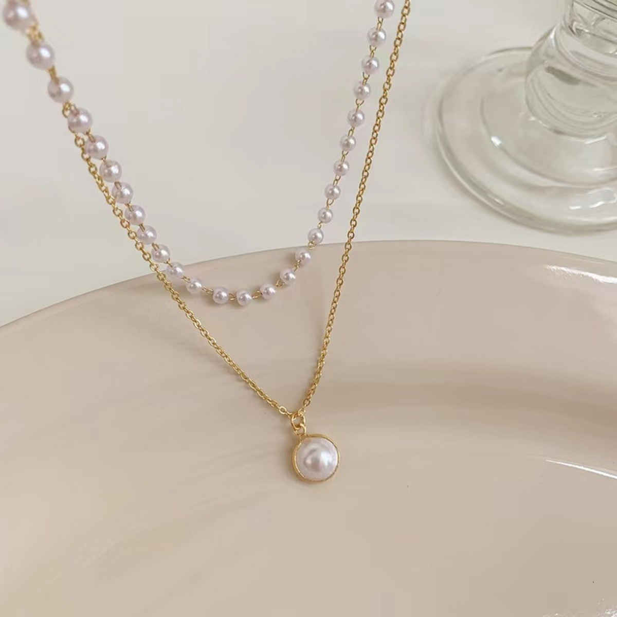 Beautynx Pearl Harmony Layered Necklace | Gold | BNX-NK-0012