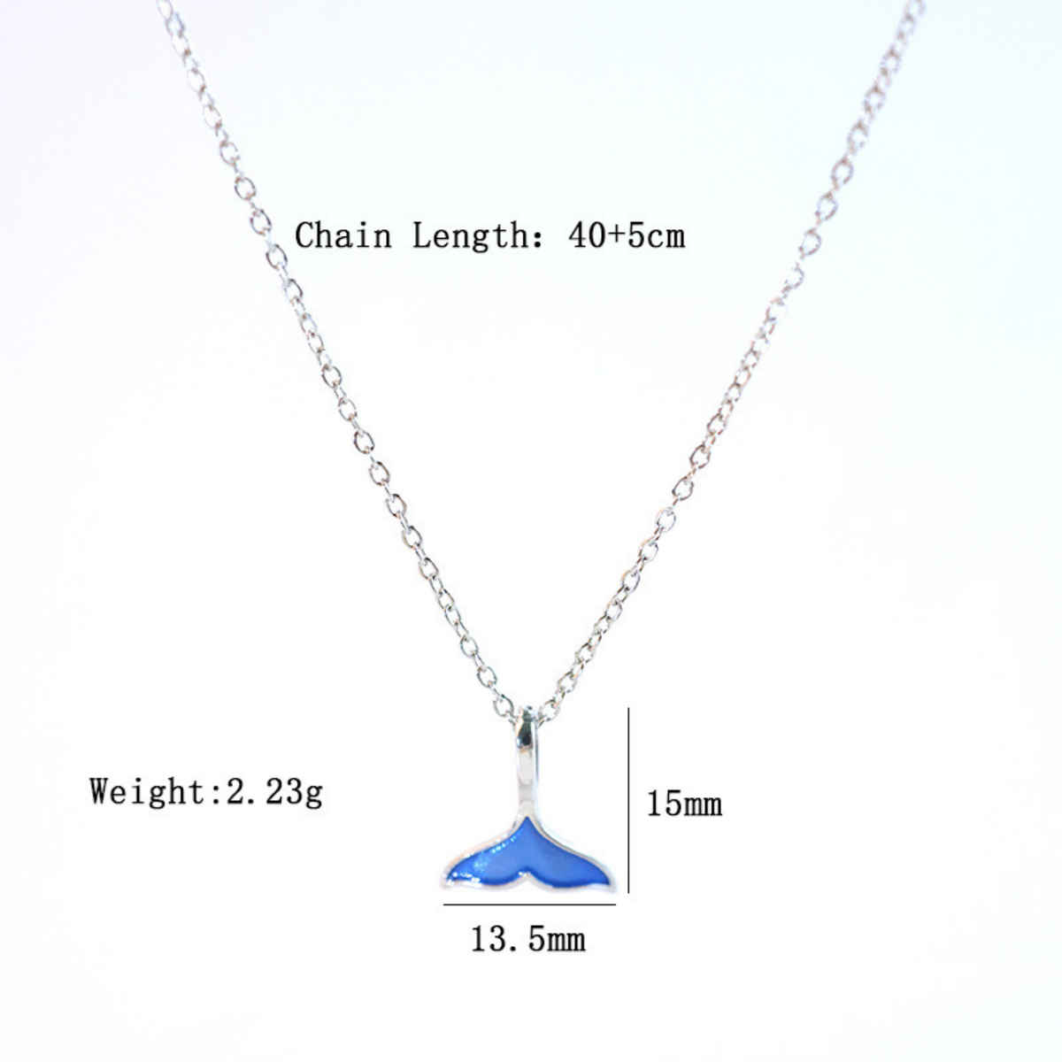 Beautynx Blue Whale Tail Necklace | Silver | BNX-NK-0023