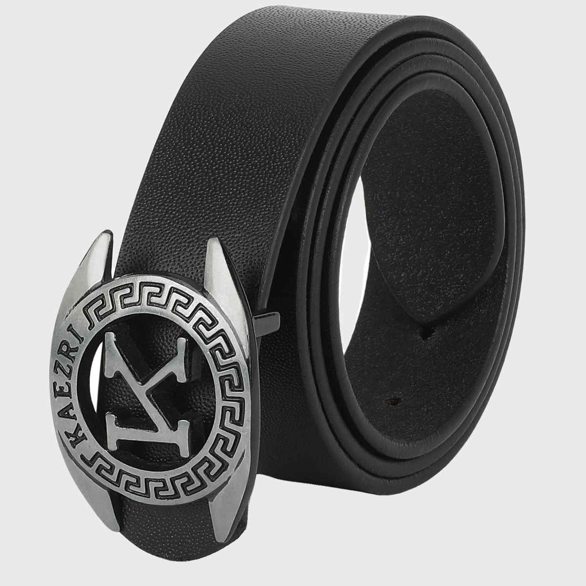 Kaezri Genuine Leather Black Belt for Men With Imported Buckle | Kzblddcb 38