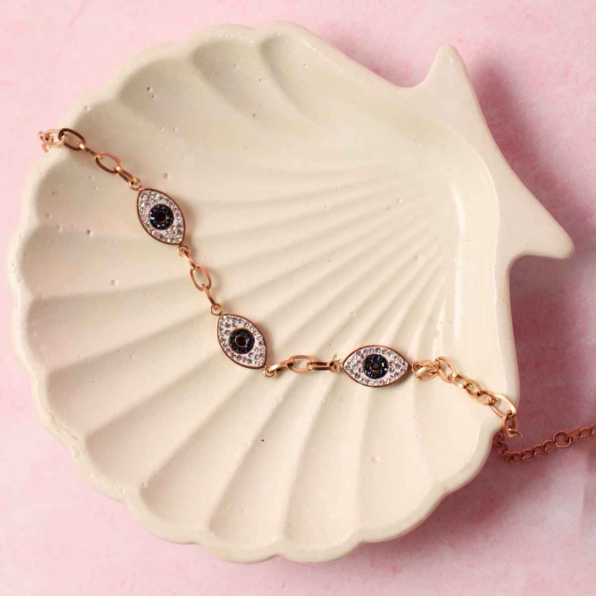 SALTY Evil Eye Bracelet for Women and Girls| Anti-Tarnish | Gold