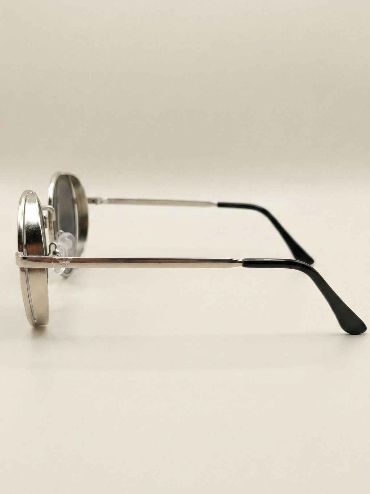 NuVew Unisex Round Sunglasses | Silver & Black | Medium