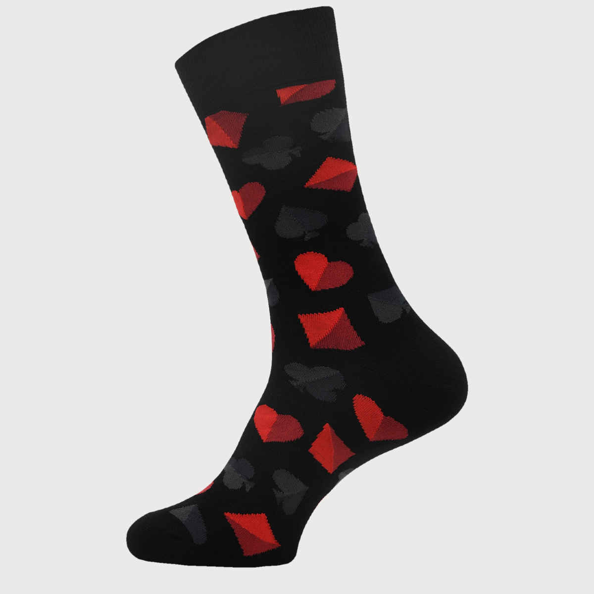 SocksXpress by Balenzia Men's Special Edition Poker Crew Socks | Maroon And Black