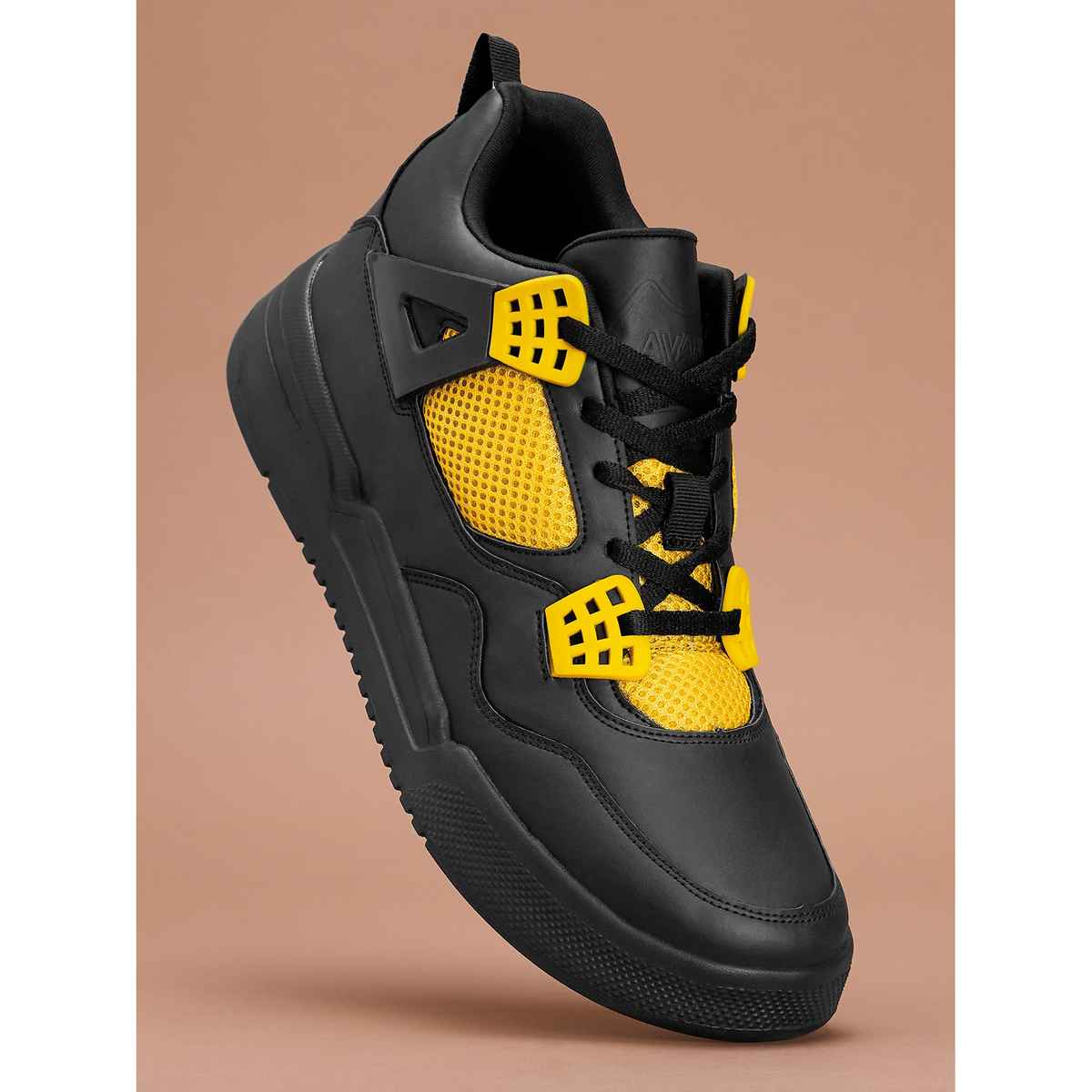 Avant Men's Felix Sneaker Shoes - Black & Yellow | UK - 7