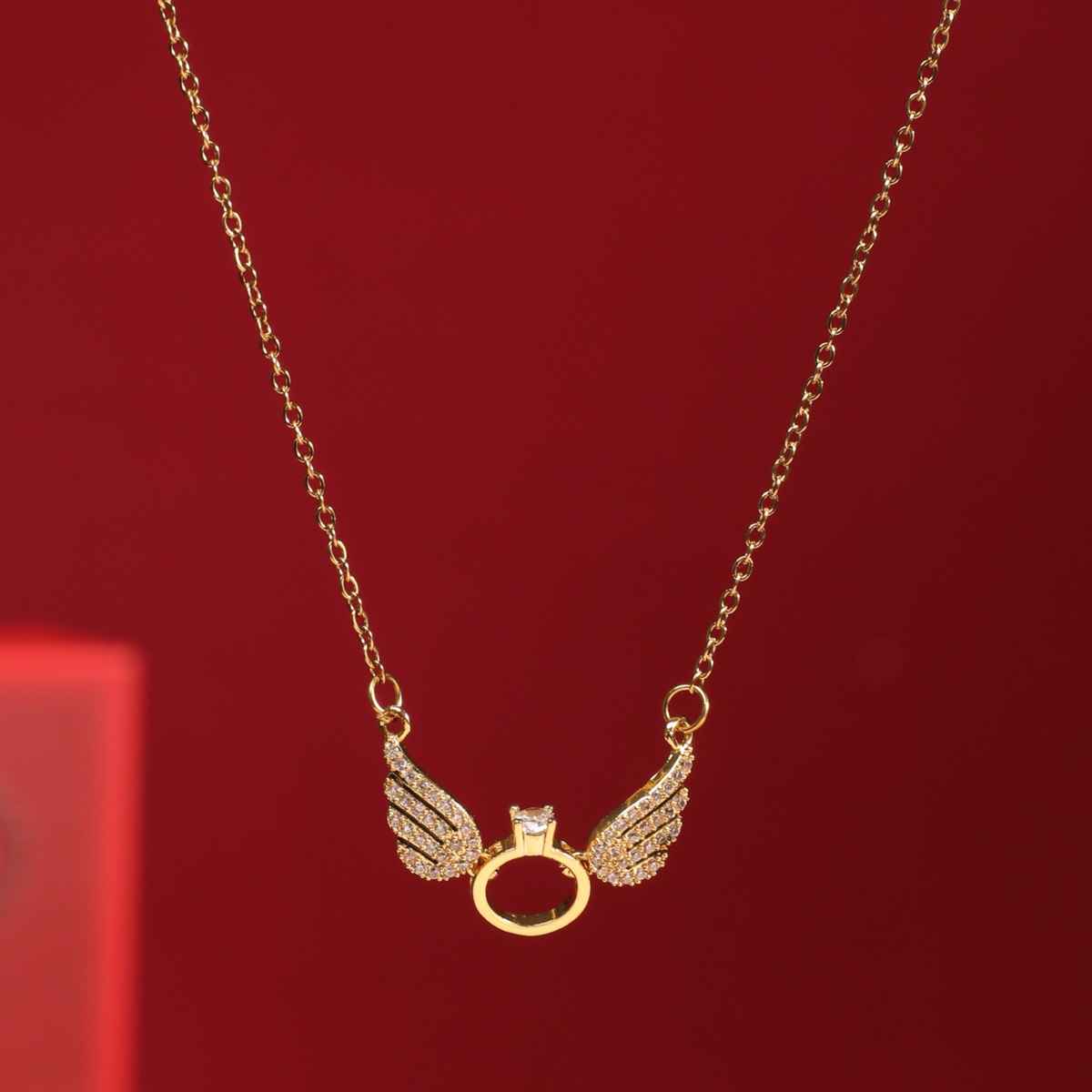 SALTY Golden Butterfly Necklace and Ring Jewellery Set