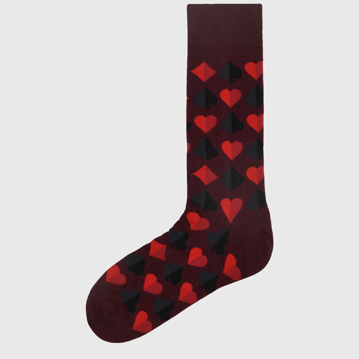 SocksXpress by Balenzia Men's Special Edition Poker Crew Socks | Maroon And Black