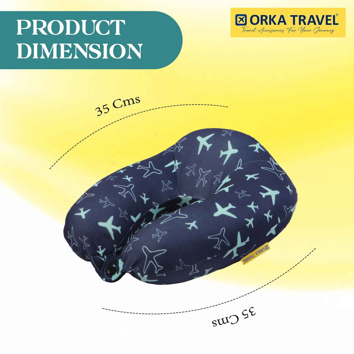 ORKA Unisex Printed Spandex Neck Pillow | Blue - One Size