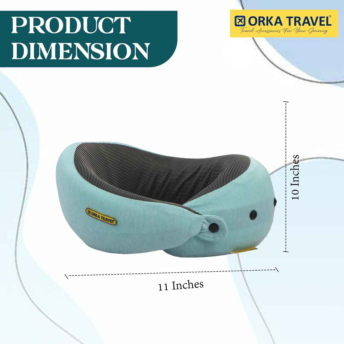ORKA Unisex Solid Melange Neck Pillow | Teal - Free Size