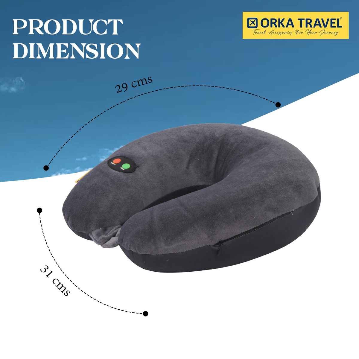 ORKA Unisex Solid Spandex Neck Pillow | Grey - M