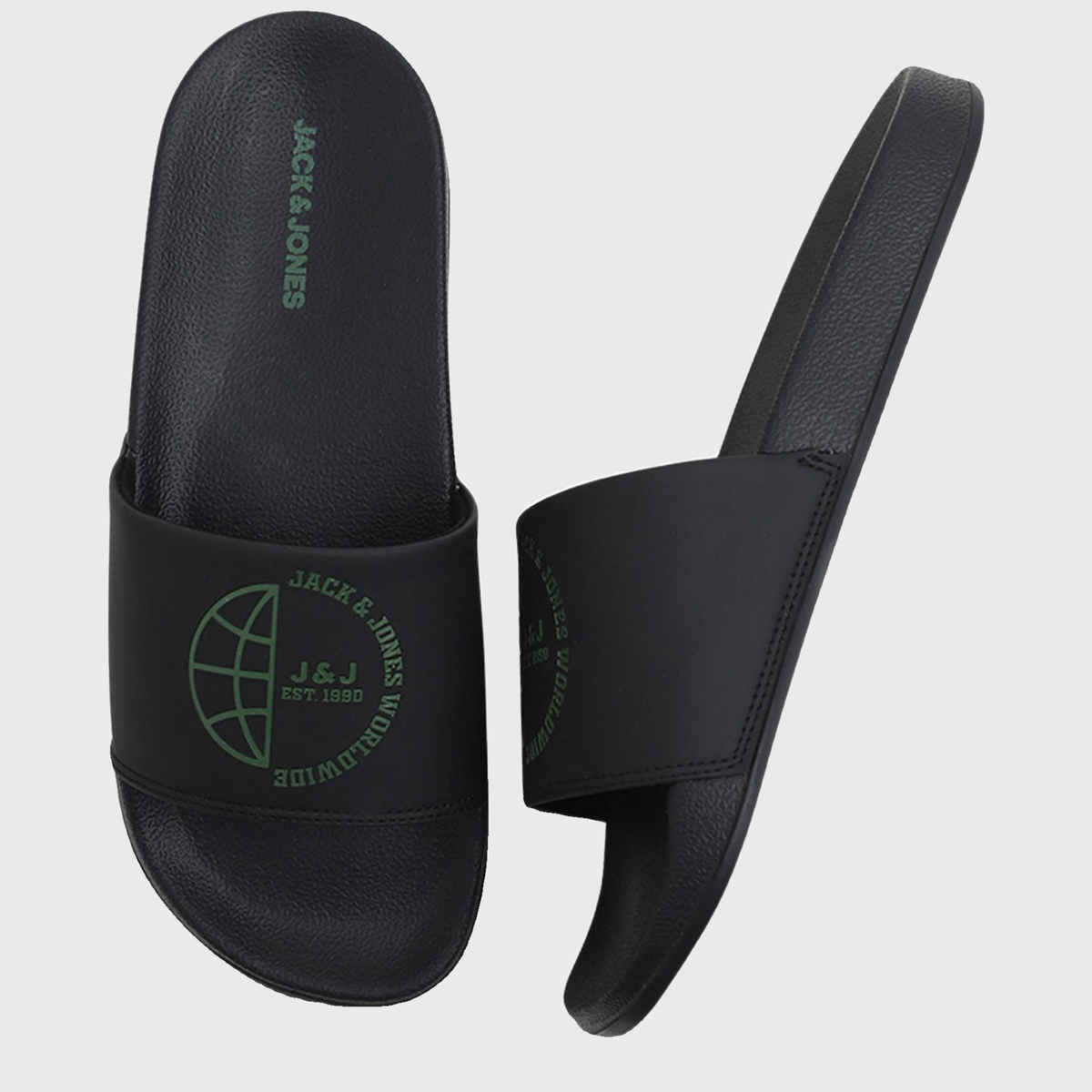 Jack & Jone Sizes Pool Sliders | Jet Black - 44