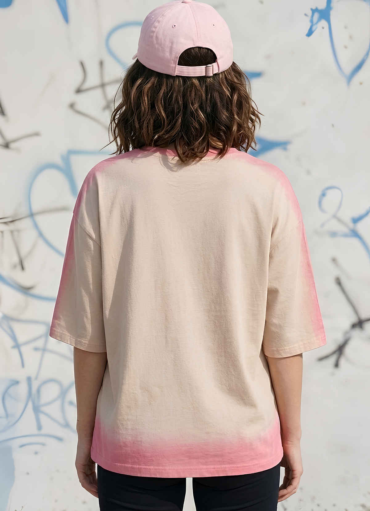 Smartees Women's Oversize Tie & Dye Tshirt | Beige - M