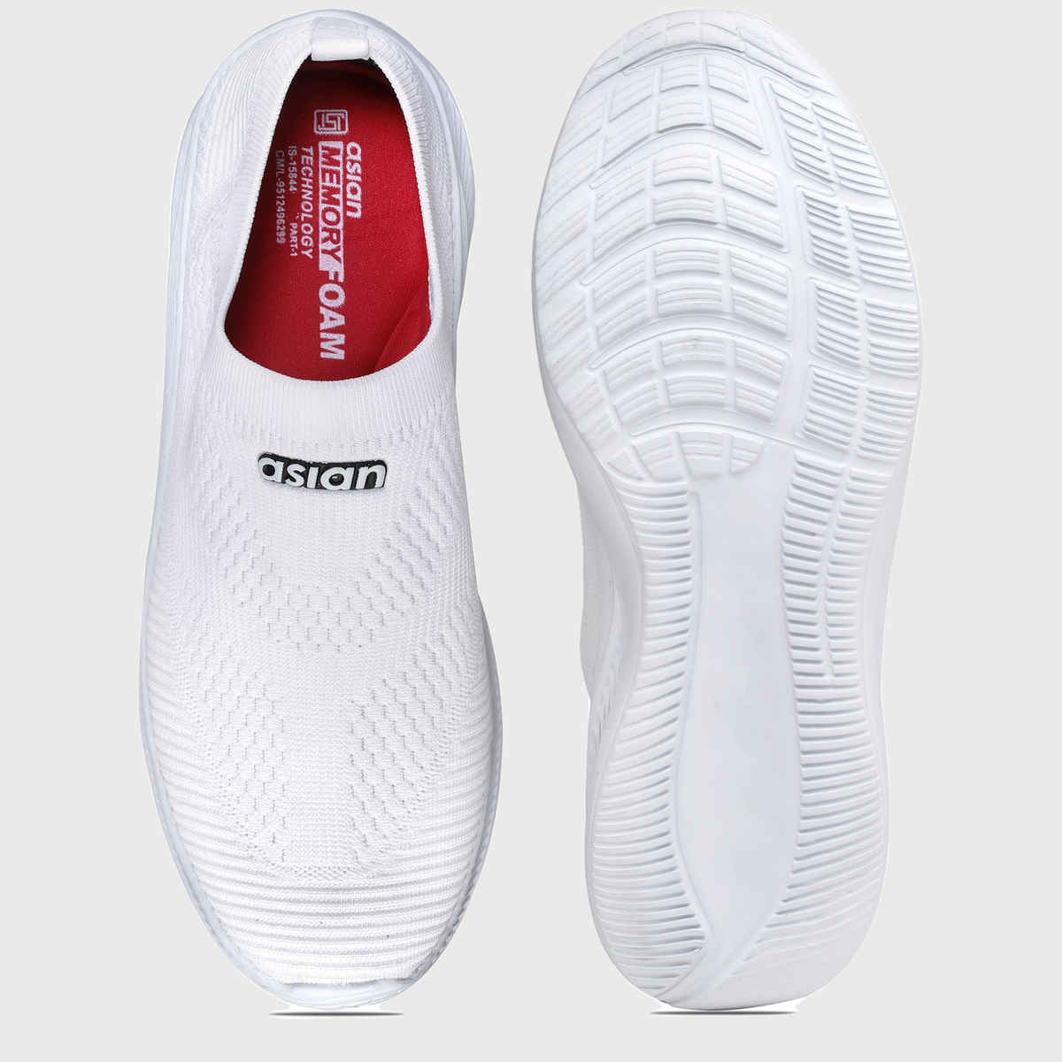 Asian Men s Wind-04 White Laceless Shoes | UK-9