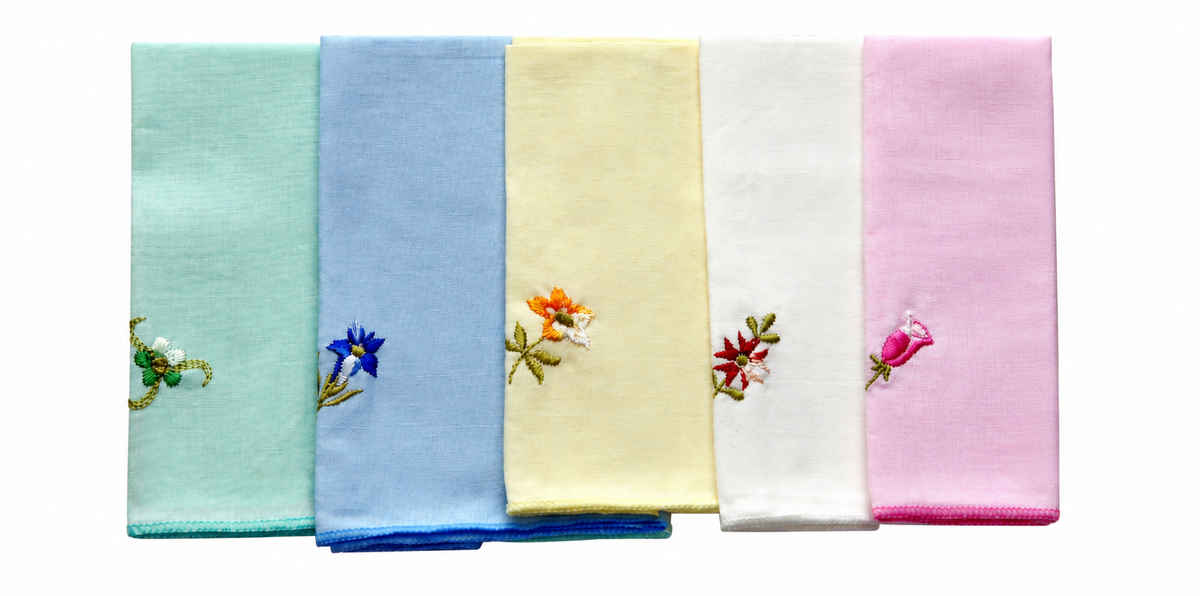 Englo Women's Embroidered Cotton Handkerchief | Multicolour - One Size