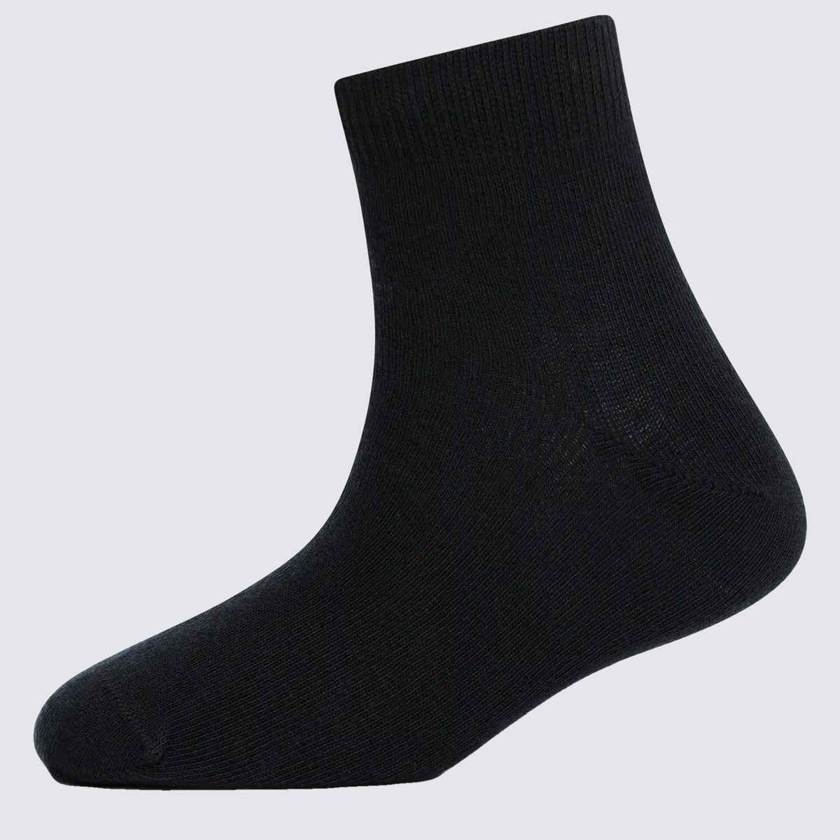 Jockey Unisex Solid Cotton, Nylon and Elastane Ankle Socks | Black | 9 - 10 years