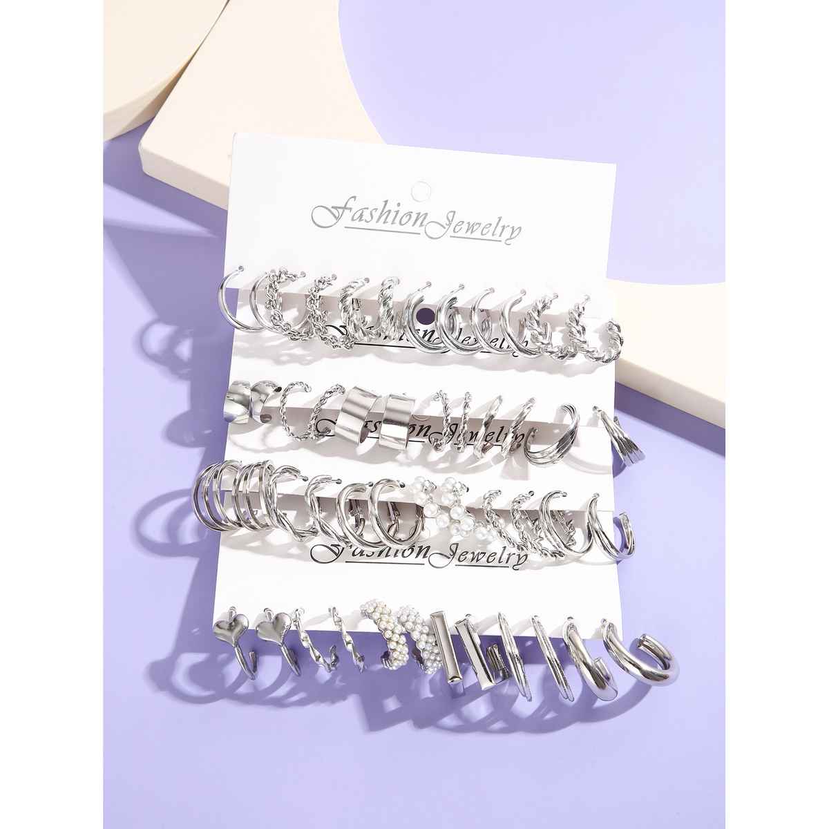 Shining Diva Fashion 24 Pairs Combo Set Latest Stylish Hoop Earrings for Women and Girls | 15617er