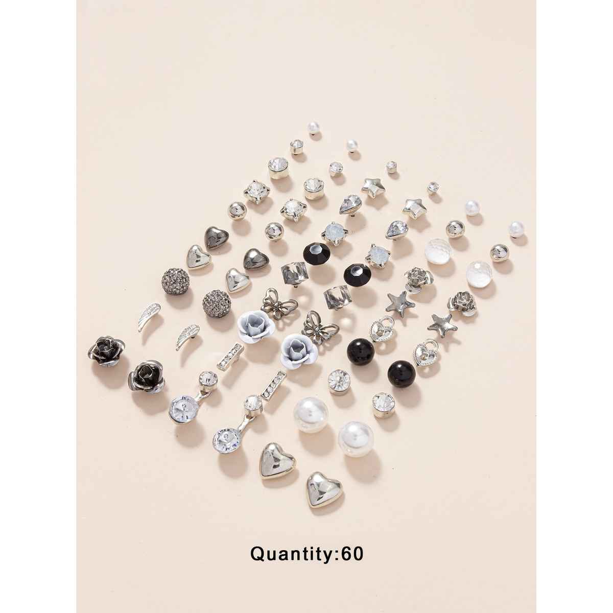 Shining Diva Fashion 30 Pairs Combo Set Crystal Pearl Earrings for Women and Girls | 14855er