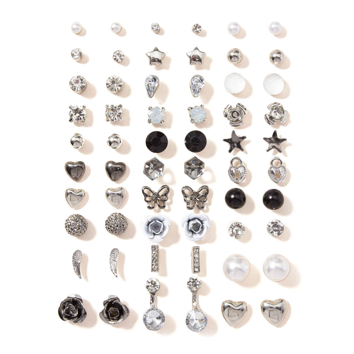 Shining Diva Fashion 30 Pairs Combo Set Crystal Pearl Earrings for Women and Girls | 14855er