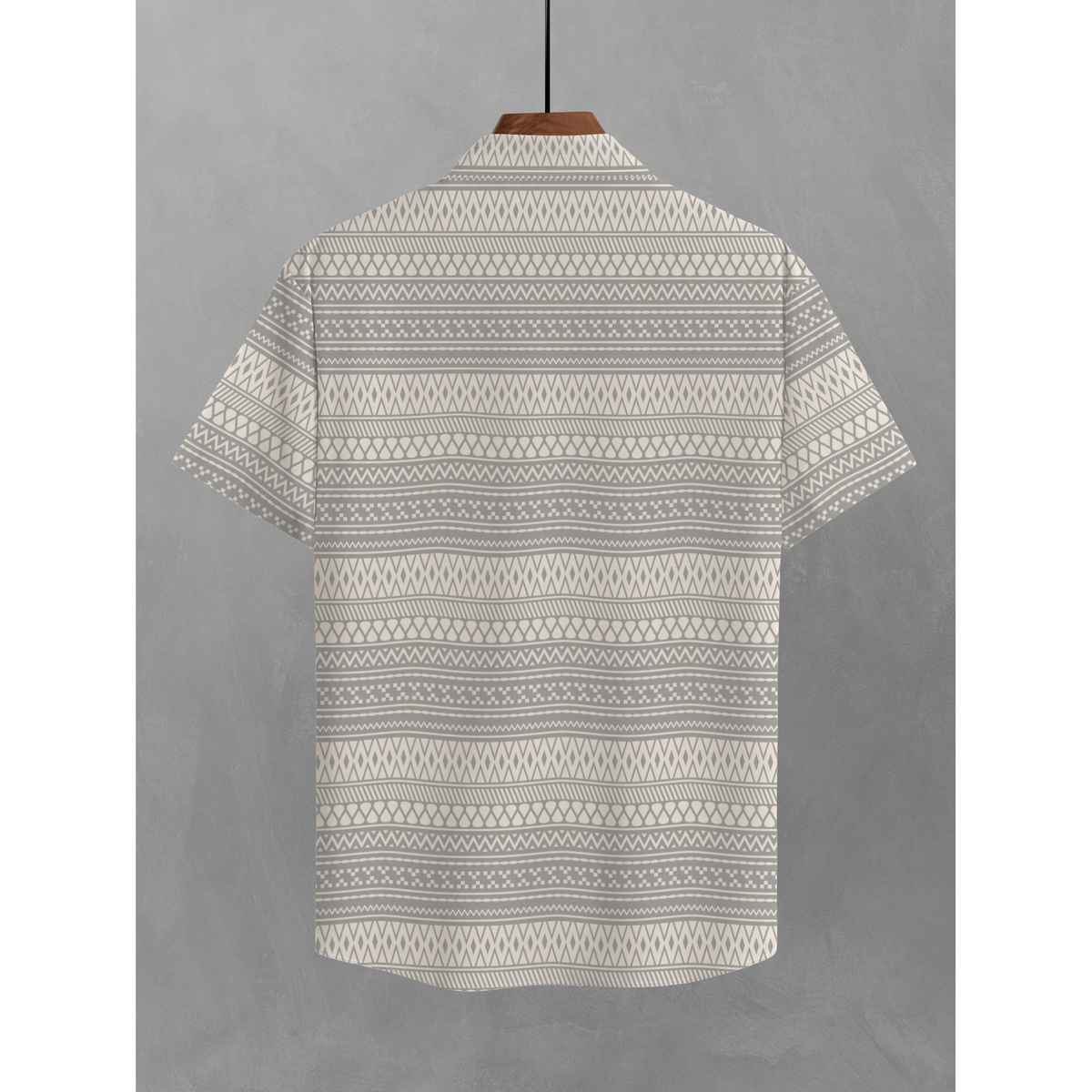 Bullmer Men's Trendy Regular Fit Printed Causal Shirt | Grey - XL