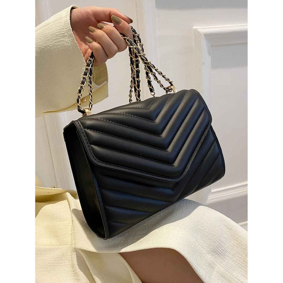 Fargo Trendy Black Sling Bag Women's Leatherette Sling Bag | FGO-464