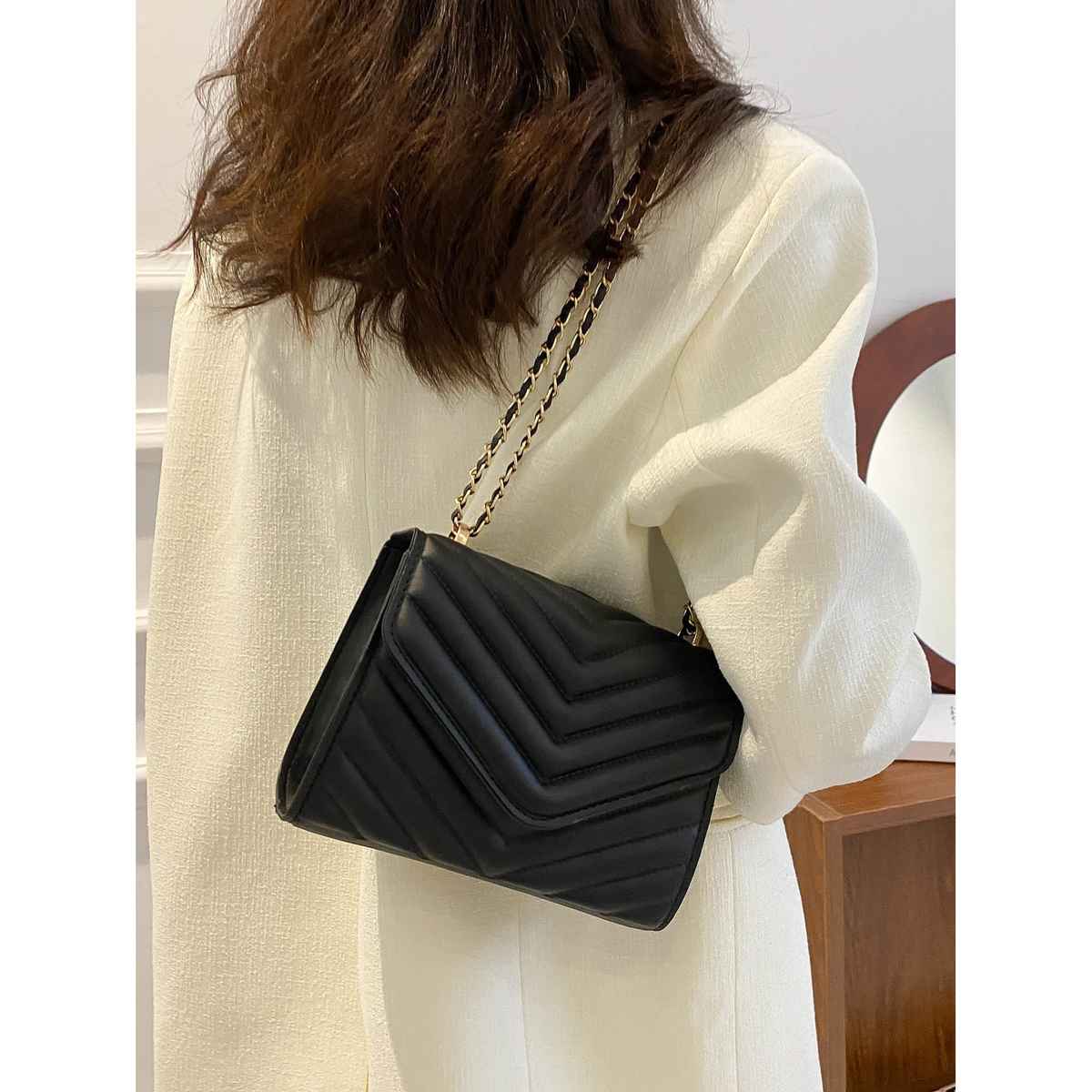 Fargo Trendy Black Sling Bag Women's Leatherette Sling Bag | FGO-464