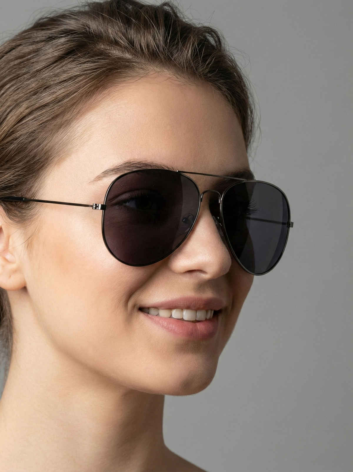 NuVew Unisex Aviator Sunglasses | Gun | Large