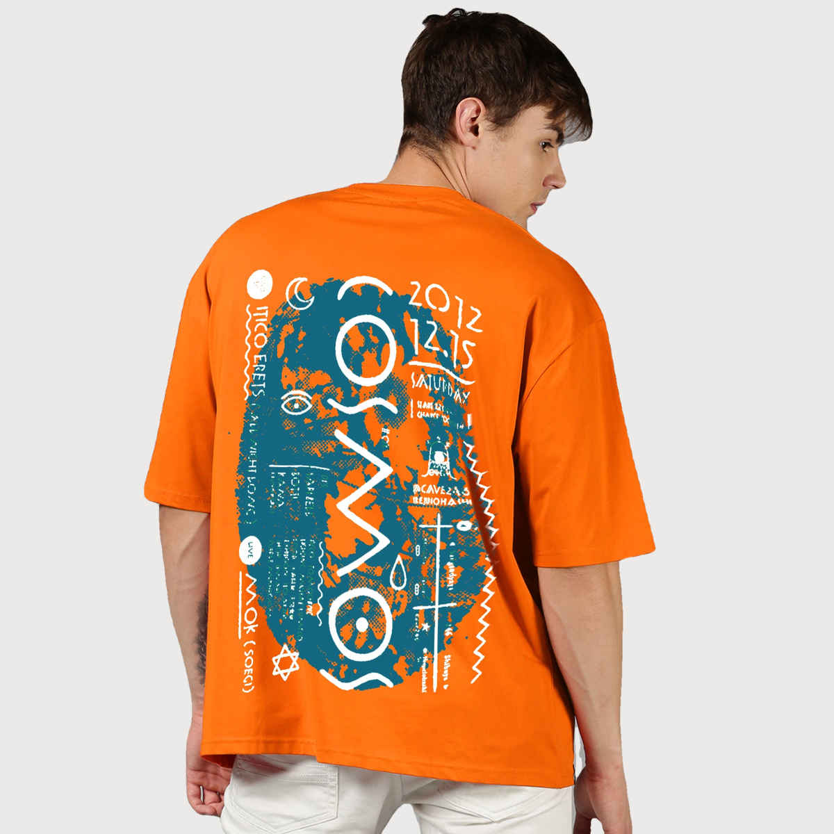 De Tees Men's Oversize T-shirt | M-OST-ORANGE-COSMOS | Orange - M