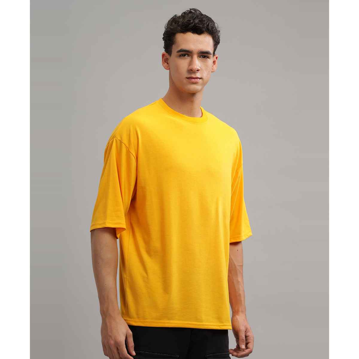 De Tees Men's Oversize T-shirt | M-OST-YELLOW-FIGURES | Yellow - XL