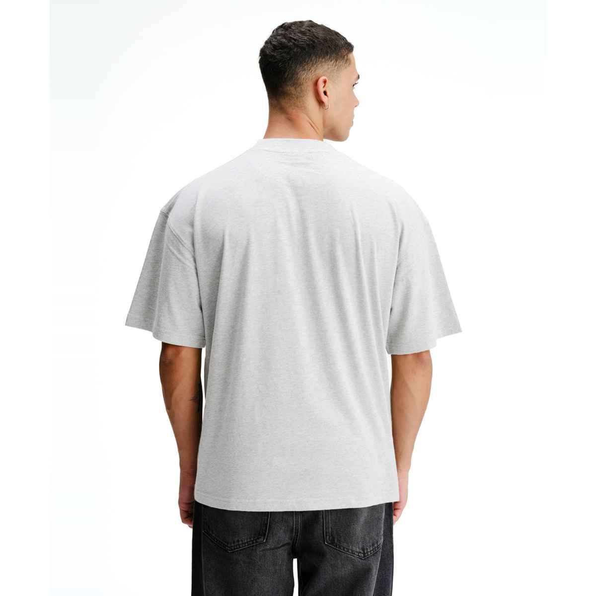 De Tees Men's Oversize T-shirt | M-OST-WHITE-MELANGE-CALIFORNIA | Grey Melange - L