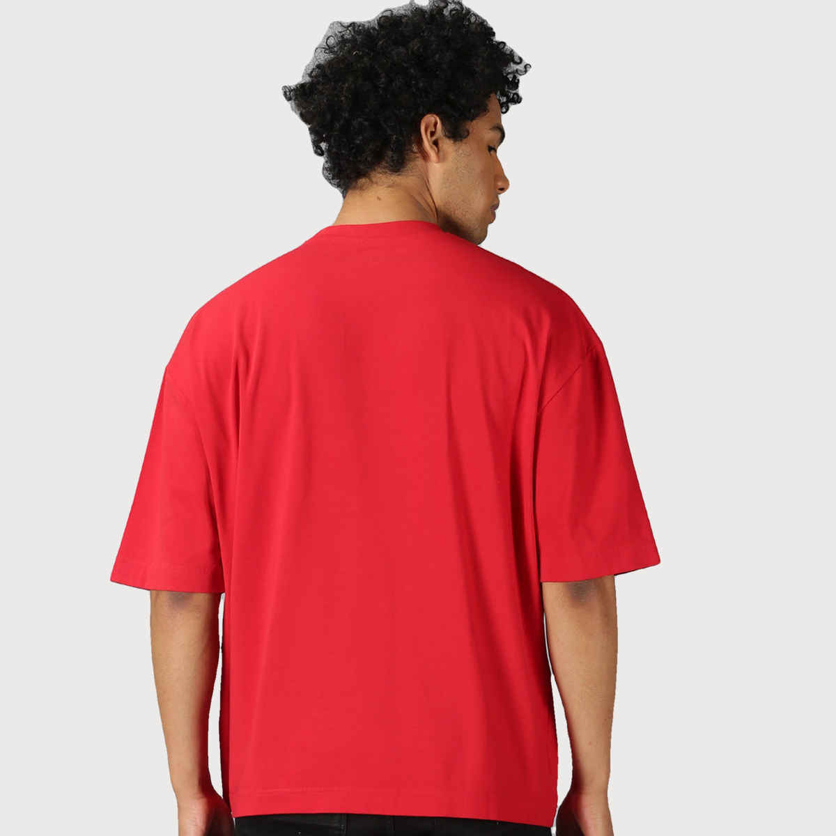 De Tees Men's Oversize T-shirt | M-OST-RED-ANXIETY | Red - L