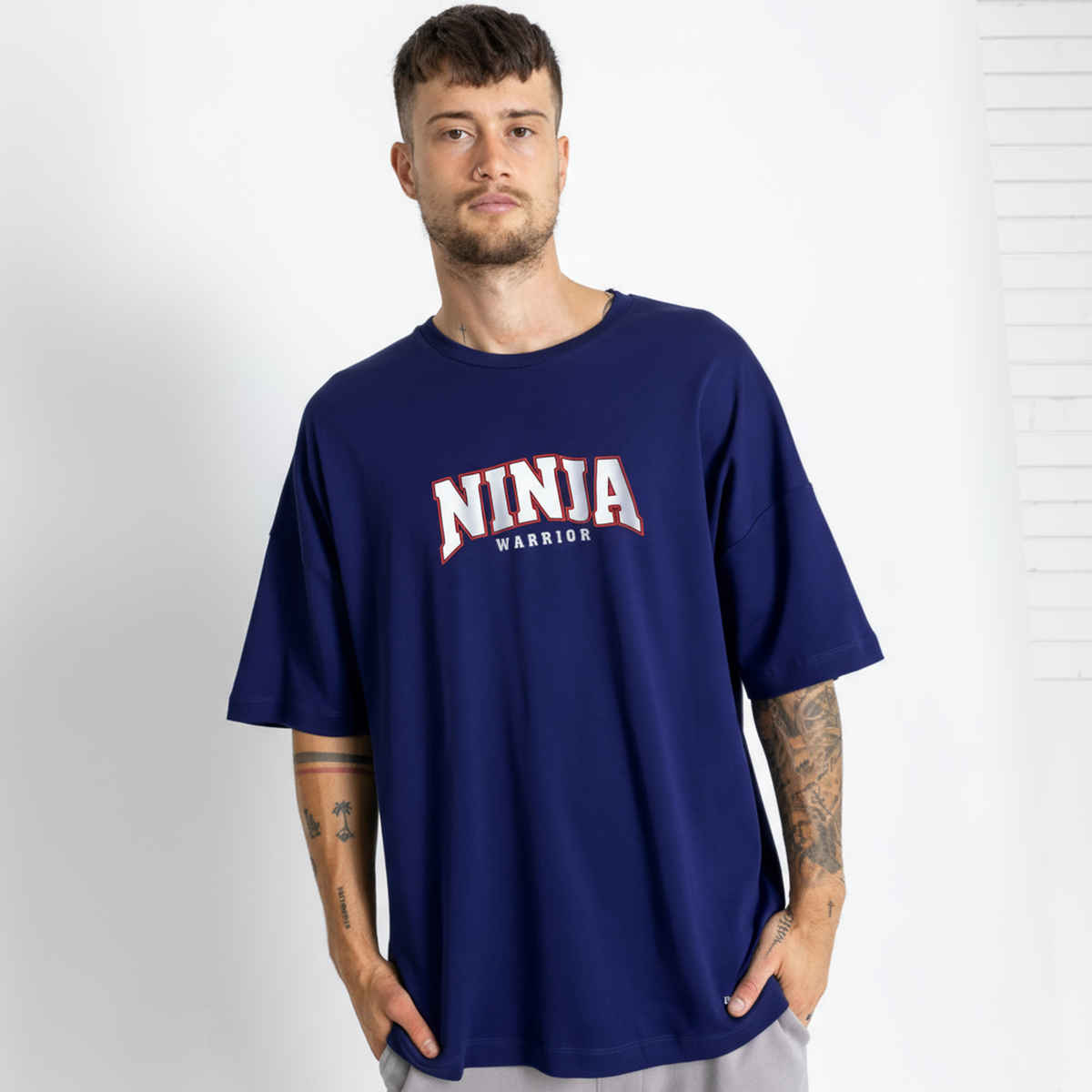De Tees Men's Oversize T-shirt | M-OST-NAVY-NINJA | Navy - M