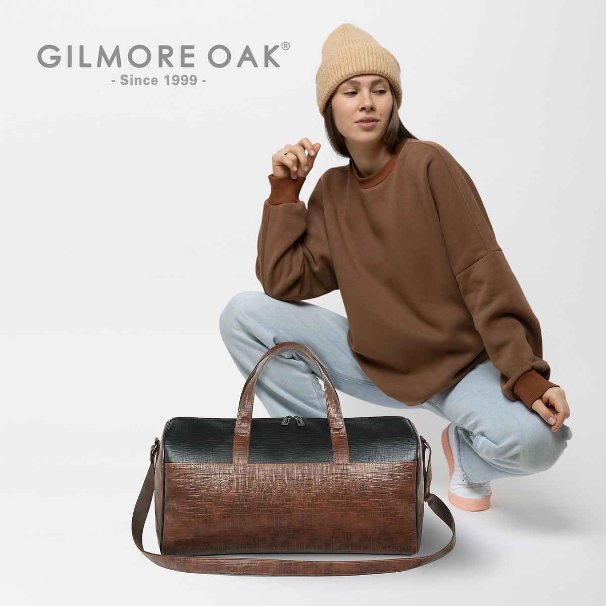 Gilmore Oak Unisex Spark Duffle Bag - Brown | 27 Liters Capacity