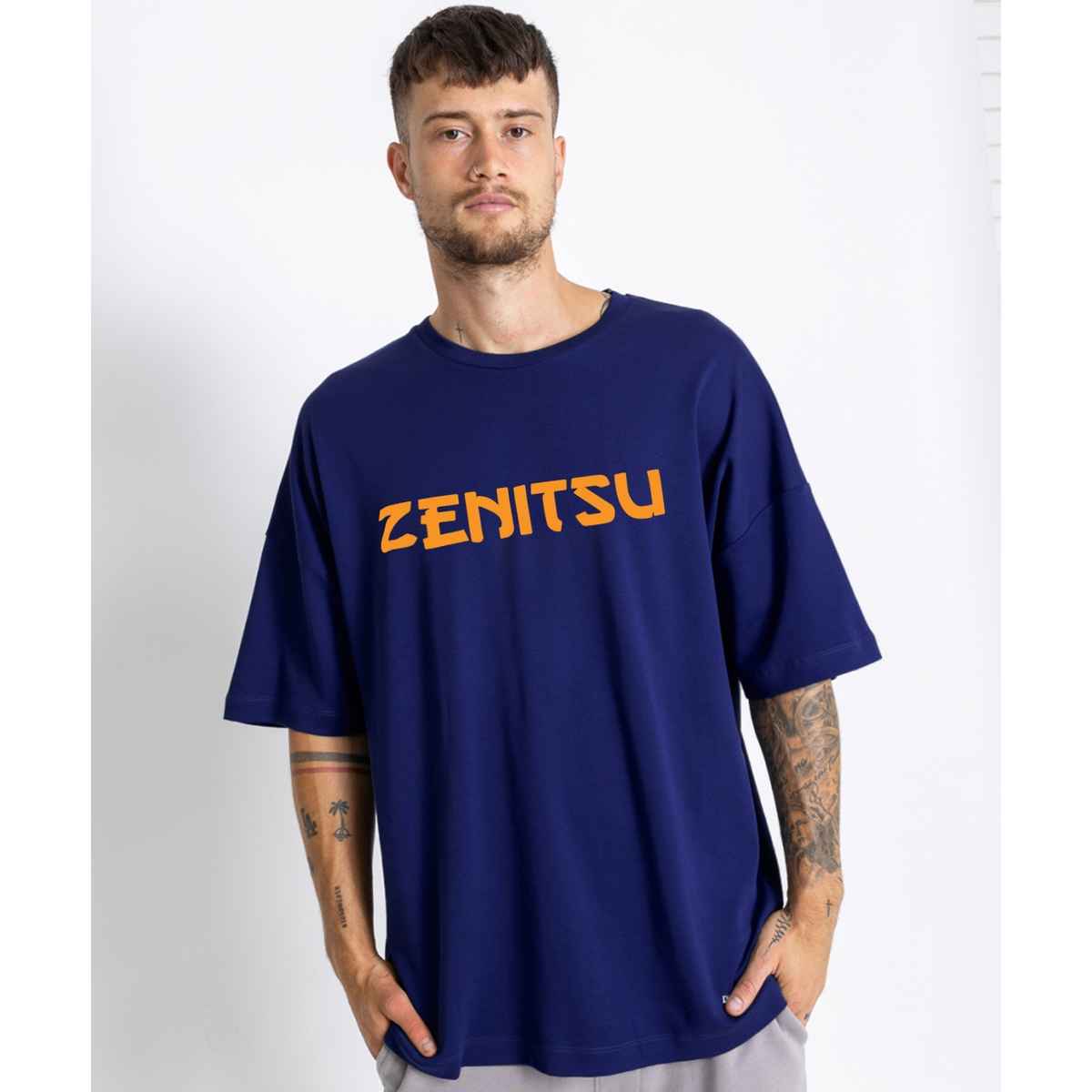 De Tees Men's Oversize T-shirt | M-OST-NAVY-ZENITSU | Navy - M