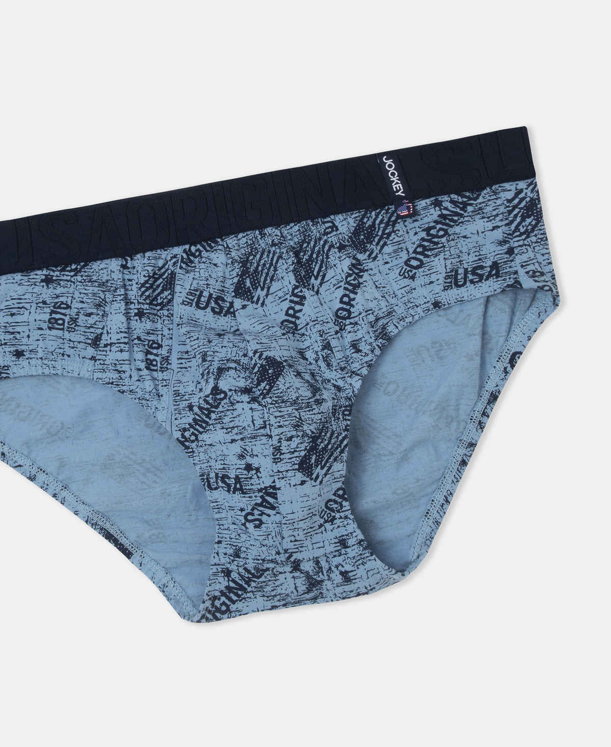 Jockey US52 Men's Super Combed Cotton Printed Brief | Navy & Dusk Blue-XL