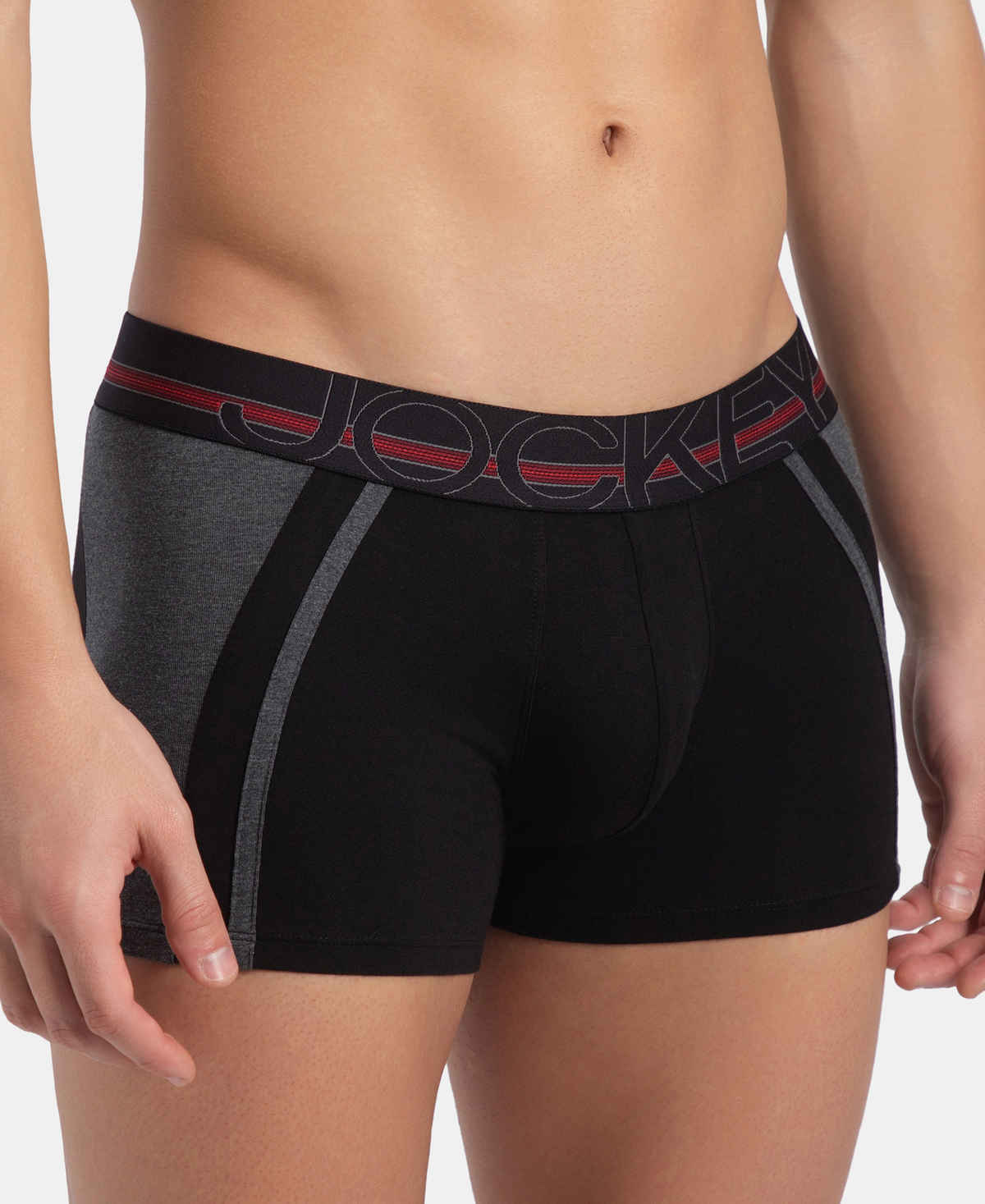 Jockey US21 Men's Super Combed Cotton Solid Trunk | Black-L