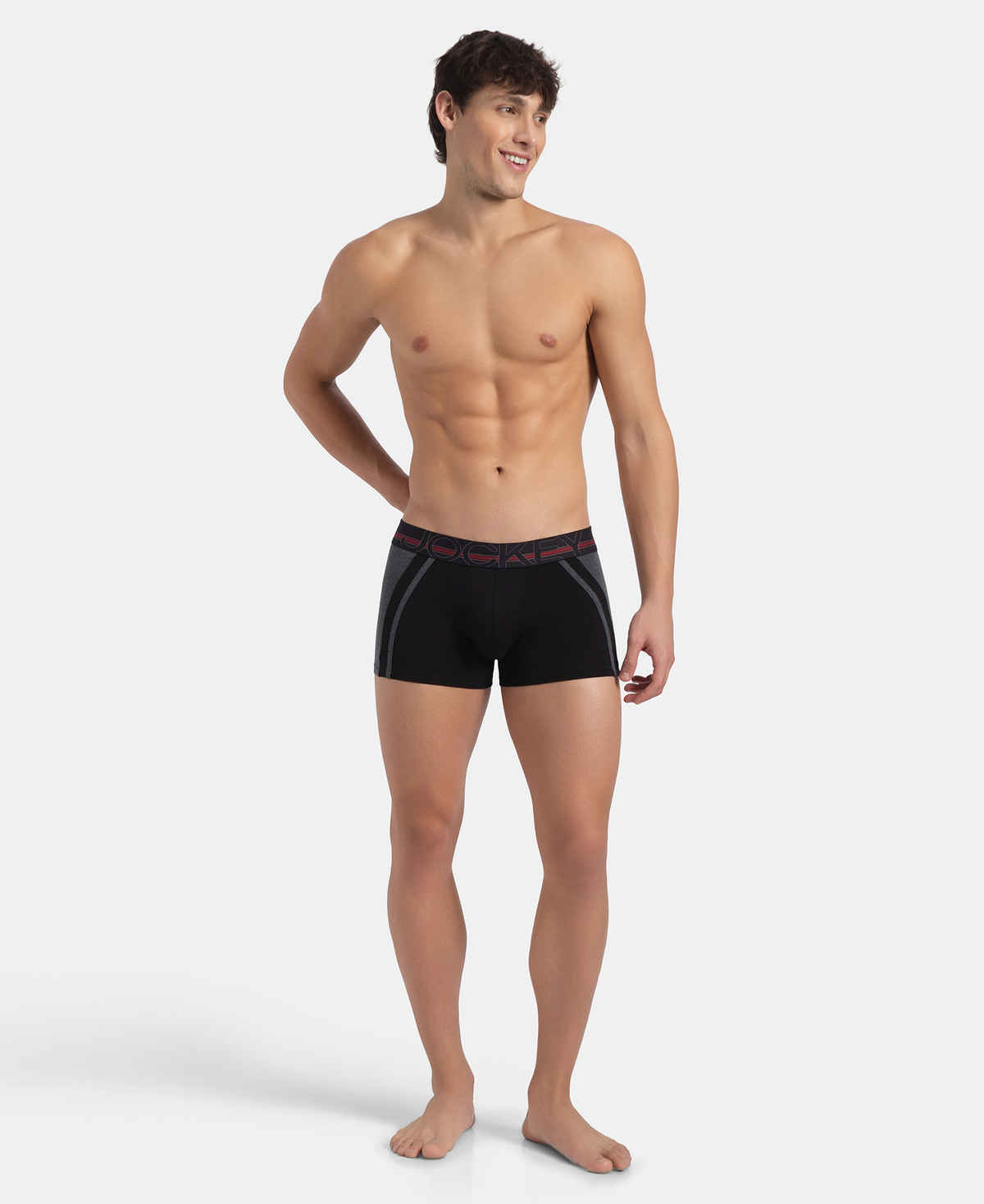 Jockey US21 Men's Super Combed Cotton Solid Trunk | Black-L