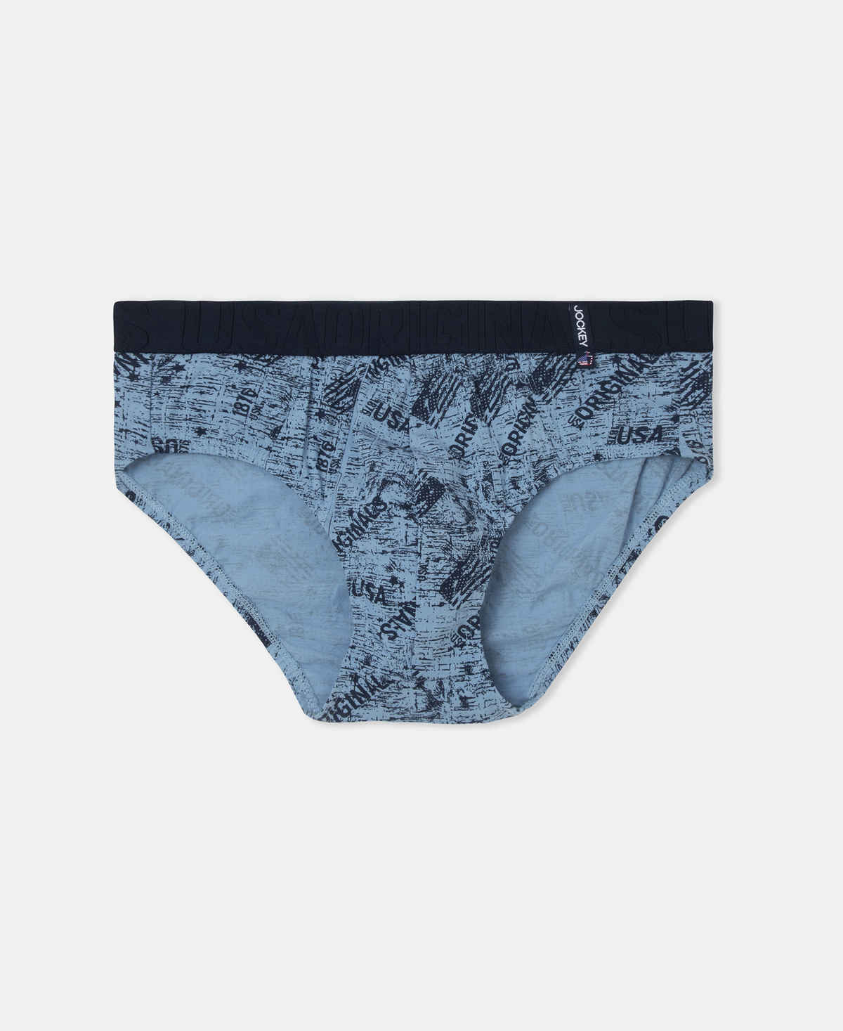 Jockey US52 Men's Super Combed Cotton Printed Brief | Navy & Dusk Blue-L