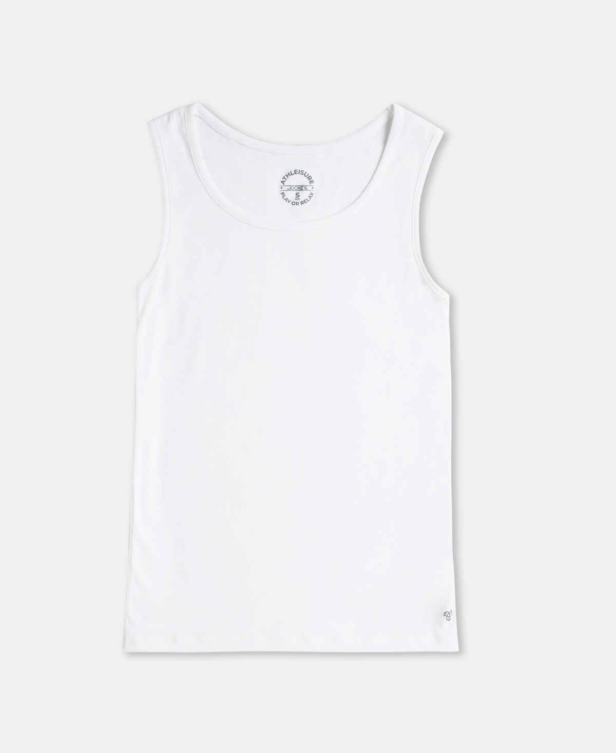 Jockey Women's Outerwear Super Combed Cotton Rib Fabric Slim Fit Solid Tank Top | White | L