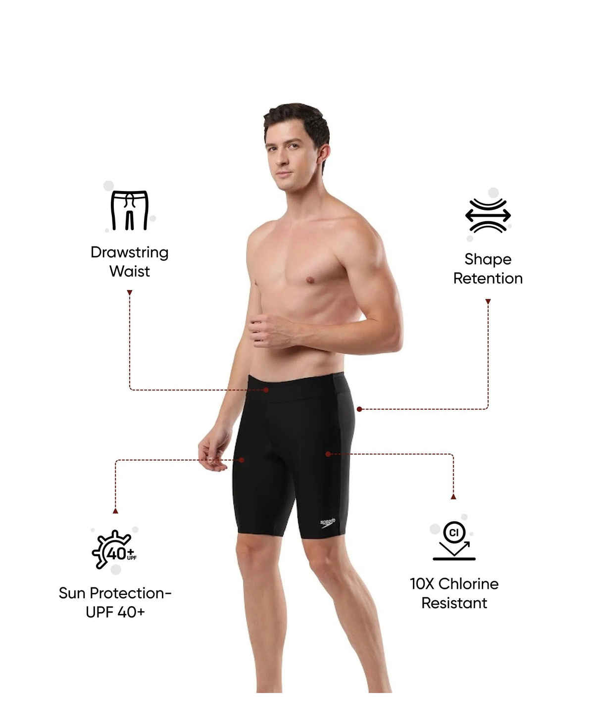 Speedo Men's Houston Jammer | Black | XS