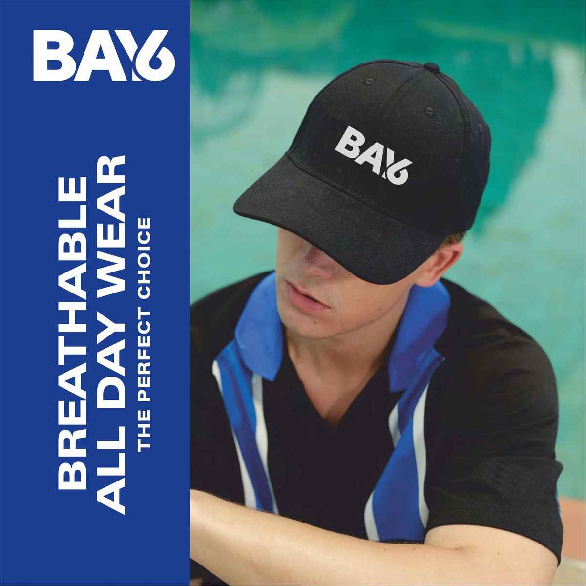 BAY6 Unisex Solid Cotton Cap | Blue - One Size