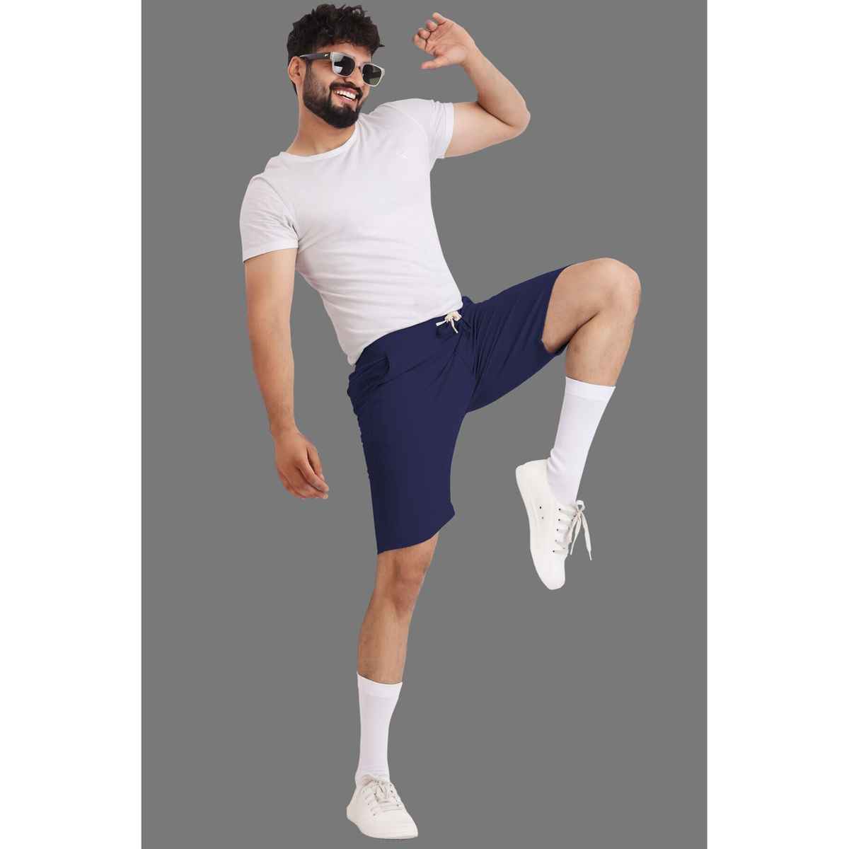 Yazole Men's Sports Shorts | Yazole - 03 | Navy Blue - L