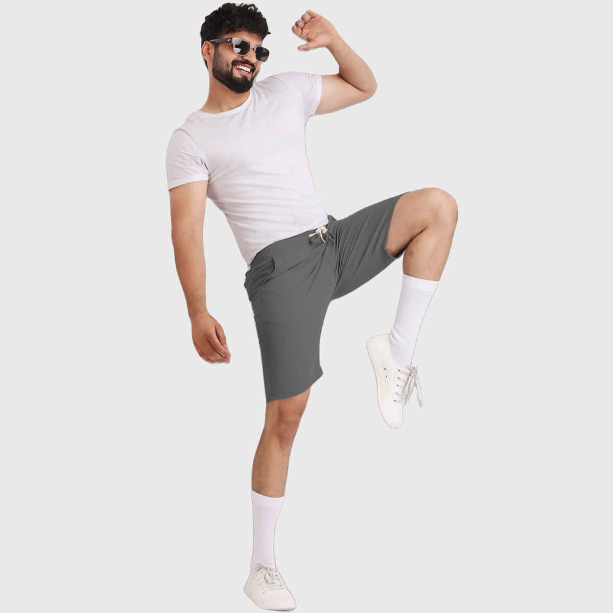 Yazole Men's Sports Shorts | Yazole - 03 | Steel Grey - XL