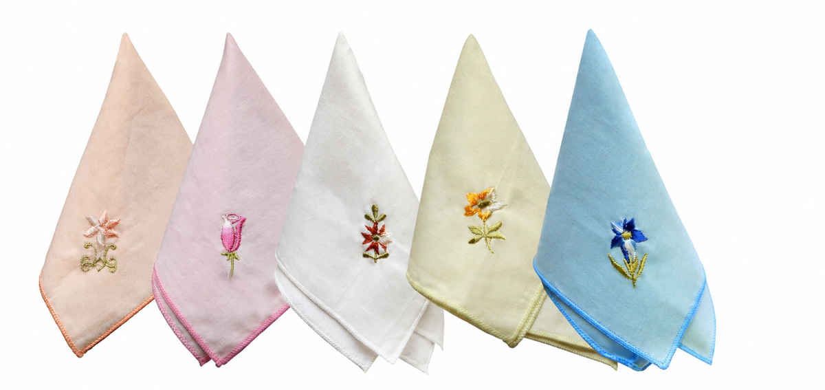 Englo Women's Embroidered Cotton Handkerchief | Multicolour - One Size