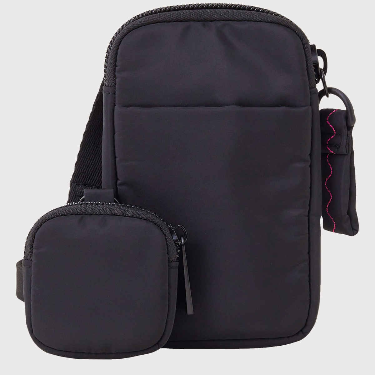 Accessorize London Women's Phone Bag In Recycled Nylon | Black