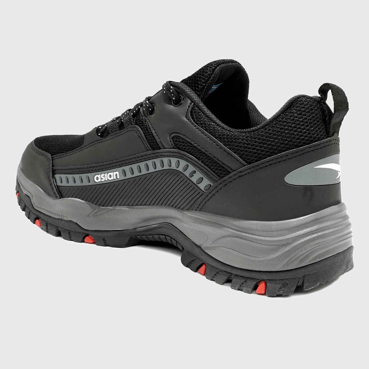 Asian Men s Everest-01 Black Trekking Shoes | UK-10