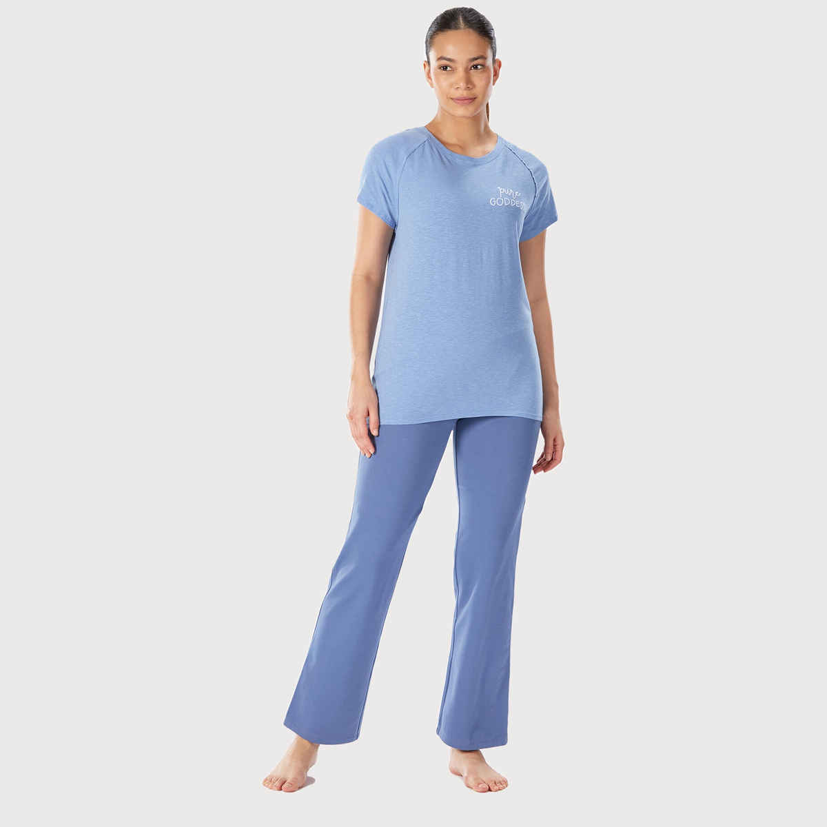 Decathlon | Kimjally WoMen's Cotton Comfort Fit Yoga Pants | Blue - M