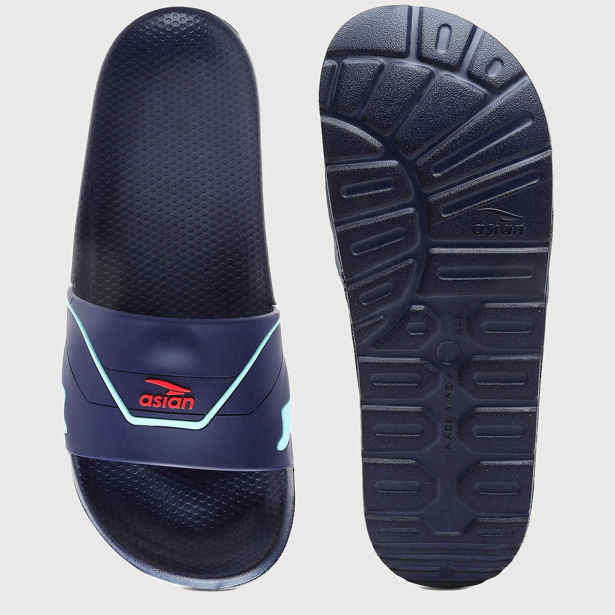 Asian Slider-31 Men Slides Navy-Mint (Size-8)