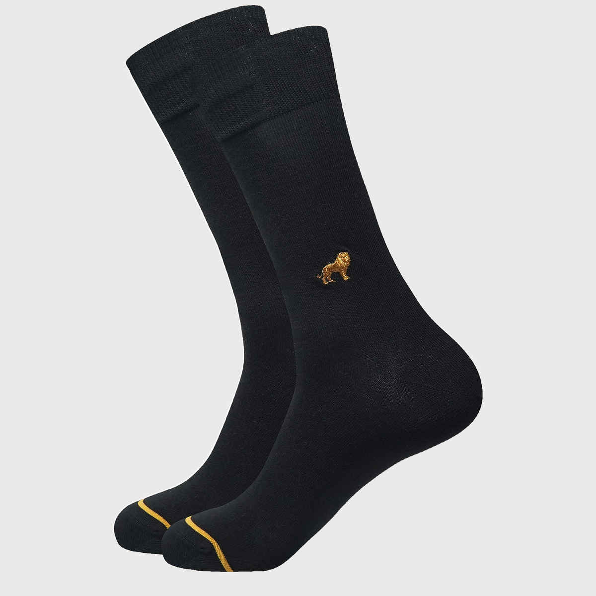 SocksXpress by Balenzia Men's WWF Crew Socks | Embroidered Black Design | Cotton Socks | 5 Pairs