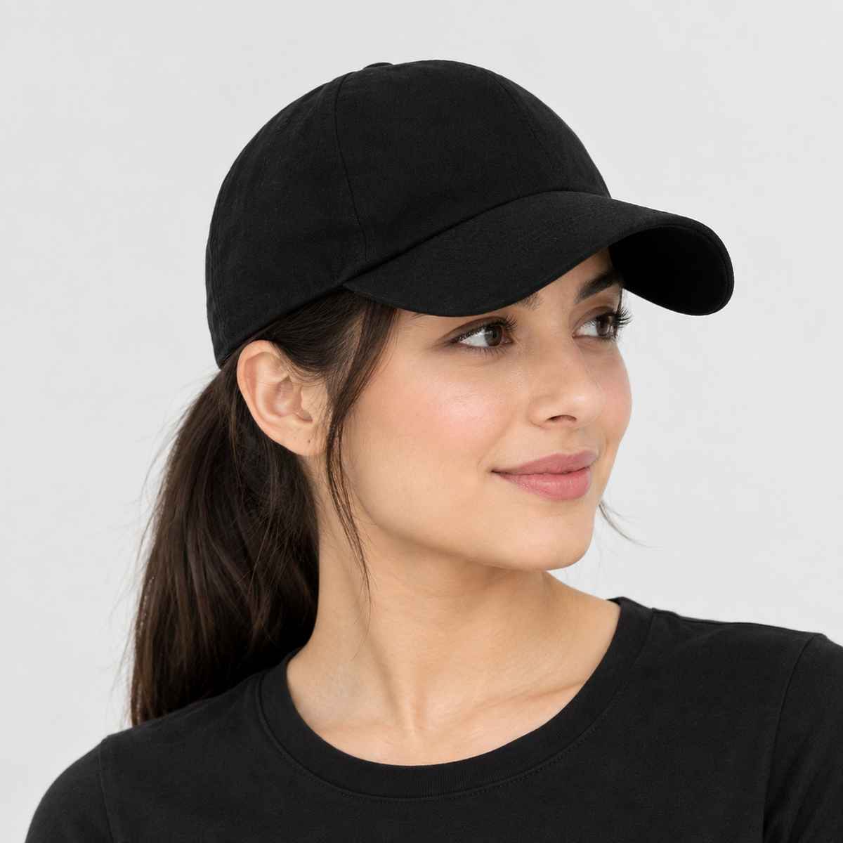 Infispace Pure Cotton Unisex Summer Sports Classic Cap Black Color