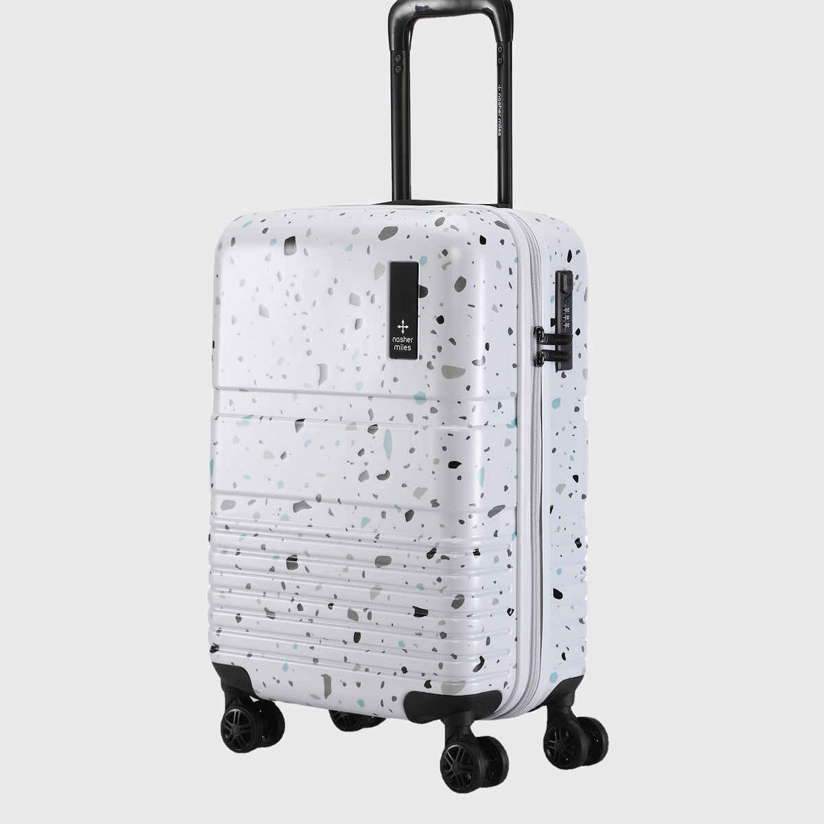 Nasher Miles Venice Hard-Sided Polycarbonate Cabin Printed Terrazzo Black 20 inch-55 cm Trolley Bag