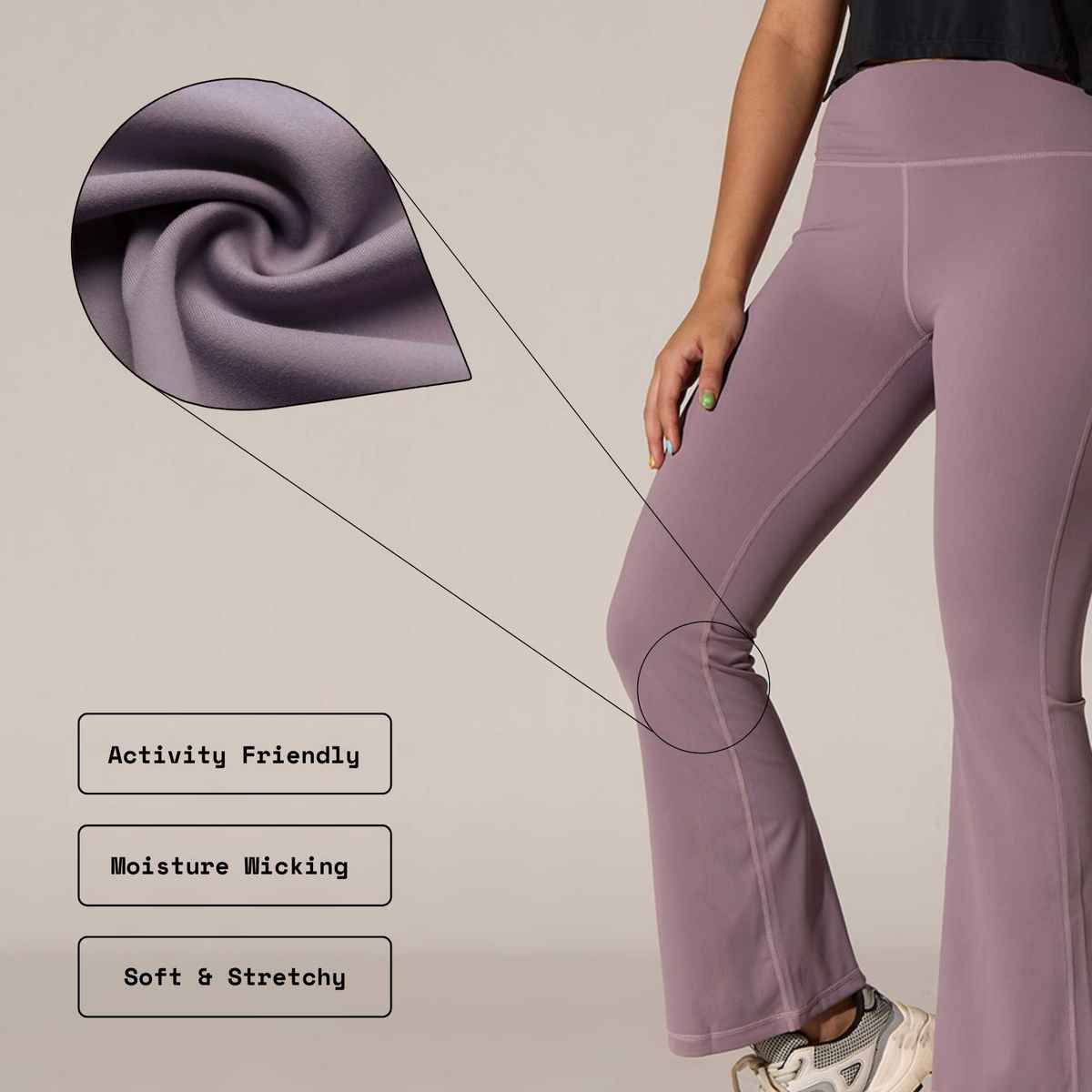 Cava Women's Flare Pants Grip-It | Light Mauve - M