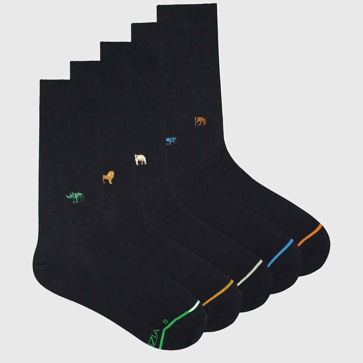 SocksXpress by Balenzia Men's WWF Crew Socks | Embroidered Black Design | Cotton Socks | 5 Pairs
